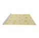 Sideview of Machine Washable Abstract Mustard Yellow Rug, wshabs3483