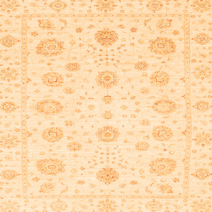 Square Machine Washable Oriental Orange Traditional Area Rugs, wshabs3483org