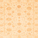 Square Machine Washable Oriental Orange Traditional Area Rugs, wshabs3483org