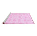 Sideview of Machine Washable Oriental Pink Traditional Rug, wshabs3483pnk