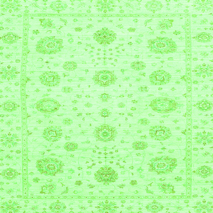 Square Machine Washable Oriental Green Traditional Area Rugs, wshabs3483grn