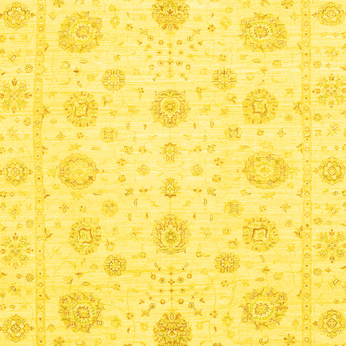 Machine Washable Oriental Yellow Traditional Rug, wshabs3483yw