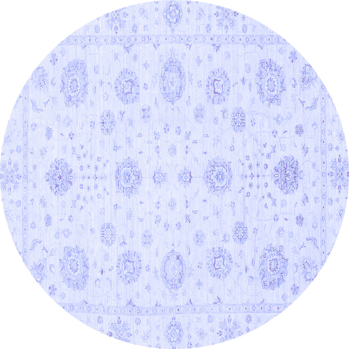 Round Machine Washable Oriental Blue Traditional Rug, wshabs3483blu