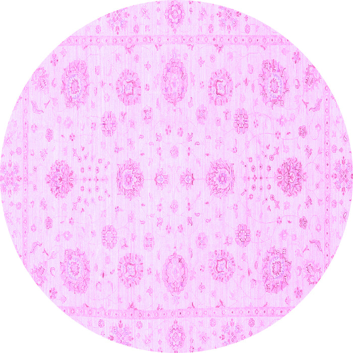 Round Machine Washable Oriental Purple Traditional Area Rugs, wshabs3483pur