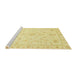 Sideview of Machine Washable Abstract Yellow Rug, wshabs3484