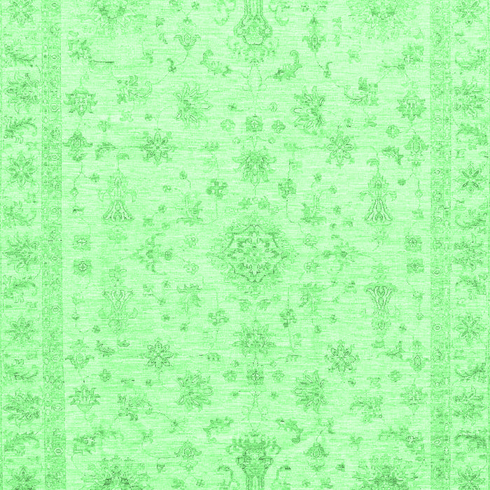 Machine Washable Oriental Emerald Green Traditional Area Rugs, wshabs3484emgrn