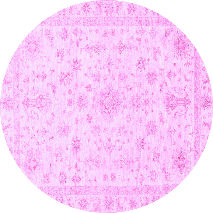 Round Machine Washable Oriental Purple Traditional Area Rugs, wshabs3484pur