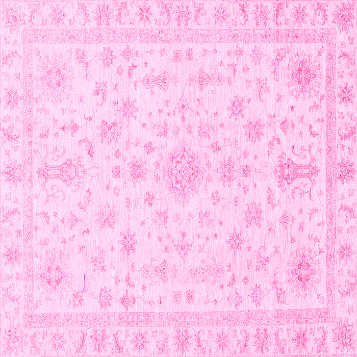 Square Machine Washable Oriental Pink Traditional Rug, wshabs3484pnk
