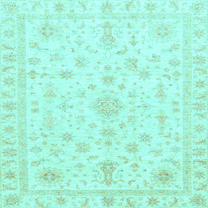 Square Oriental Light Blue Traditional Rug, abs3484lblu