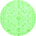 Round Oriental Green Traditional Rug, abs3484grn