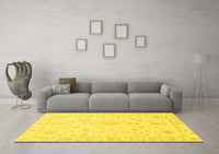 Machine Washable Oriental Yellow Traditional Rug, wshabs3484yw