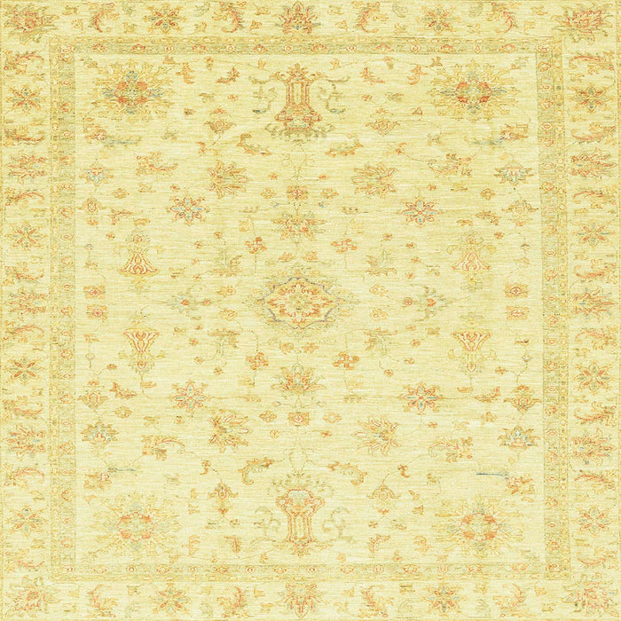 Square Abstract Bold Yellow Oriental Rug, abs3484
