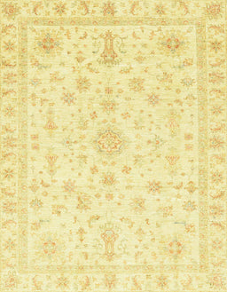 Machine Washable Abstract Yellow Rug, wshabs3484