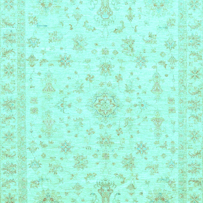 Machine Washable Oriental Light Blue Traditional Rug, wshabs3484lblu