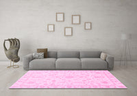 Machine Washable Oriental Pink Traditional Rug, wshabs3484pnk