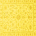 Square Oriental Yellow Traditional Rug, abs3484yw