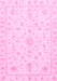 Machine Washable Oriental Pink Traditional Rug, wshabs3484pnk