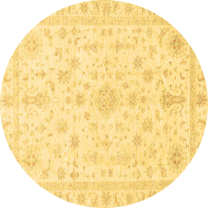 Round Machine Washable Oriental Brown Traditional Rug, wshabs3484brn