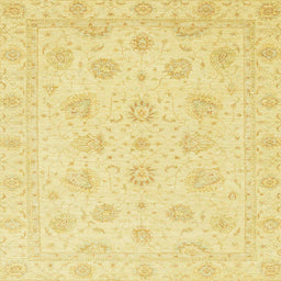 Square Abstract Mustard Yellow Oriental Rug, abs3485