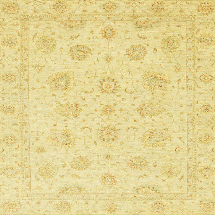 Square Abstract Mustard Yellow Oriental Rug, abs3485