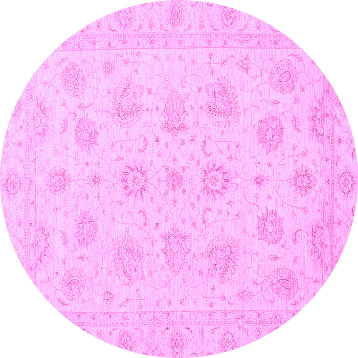 Round Oriental Purple Traditional Rug, abs3485pur