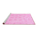 Sideview of Machine Washable Oriental Pink Traditional Rug, wshabs3485pnk