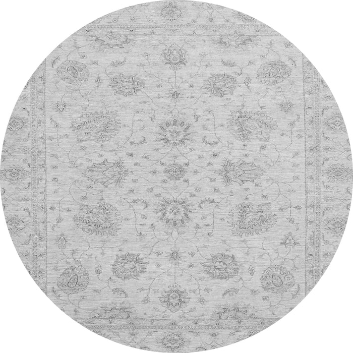 Round Oriental Gray Traditional Rug, abs3485gry