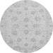 Round Oriental Gray Traditional Rug, abs3485gry