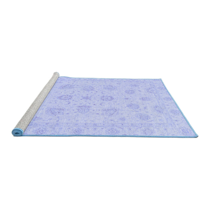 Sideview of Machine Washable Oriental Blue Traditional Rug, wshabs3485blu