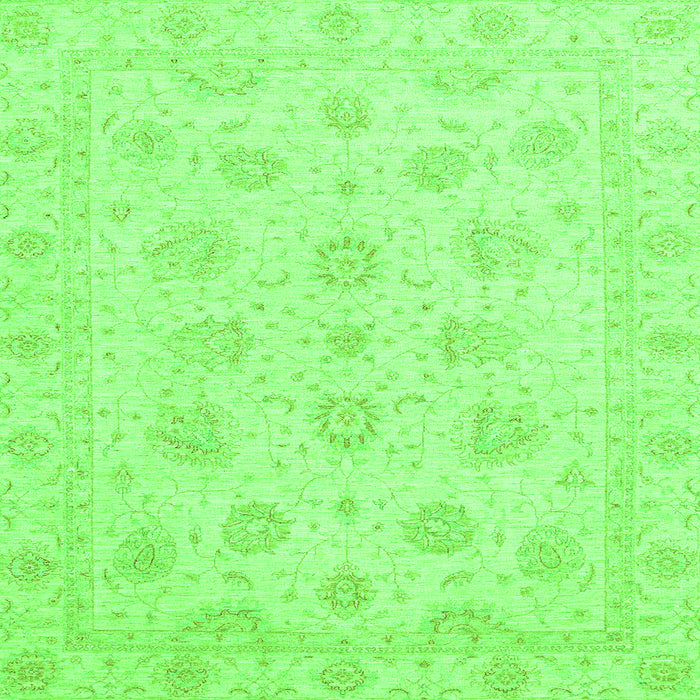 Square Oriental Green Traditional Rug, abs3485grn