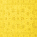 Square Oriental Yellow Traditional Rug, abs3485yw