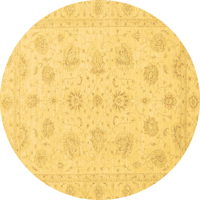 Round Oriental Brown Traditional Rug, abs3485brn