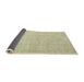 Sideview of Abstract Dark Khaki Green Modern Rug, abs3486