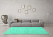 Machine Washable Abstract Turquoise Modern Area Rugs in a Living Room,, wshabs3486turq