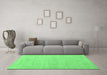 Machine Washable Abstract Emerald Green Modern Area Rugs in a Living Room,, wshabs3486emgrn