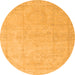 Round Abstract Orange Modern Rug, abs3486org