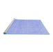 Sideview of Machine Washable Abstract Blue Modern Rug, wshabs3486blu