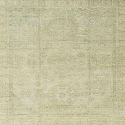Square Abstract Dark Khaki Green Modern Rug, abs3486