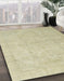 Abstract Dark Khaki Green Modern Rug in Family Room, abs3486