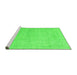 Sideview of Machine Washable Abstract Green Modern Area Rugs, wshabs3486grn