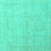 Square Abstract Turquoise Modern Rug, abs3486turq