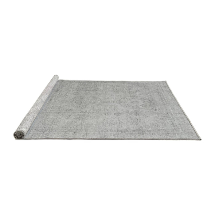 Sideview of Machine Washable Abstract Gray Modern Rug, wshabs3486gry
