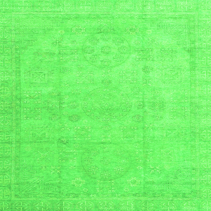Square Abstract Green Modern Rug, abs3486grn