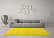 Machine Washable Abstract Yellow Modern Rug in a Living Room, wshabs3486yw