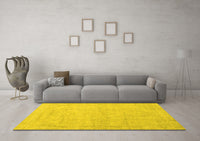 Machine Washable Abstract Yellow Modern Rug, wshabs3486yw