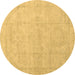 Round Abstract Brown Modern Rug, abs3486brn