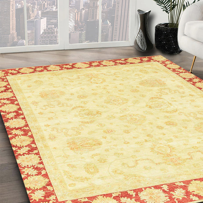 Machine Washable Abstract Orange Rug in a Family Room, wshabs3487