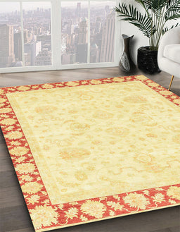 Abstract Orange Modern Rug in Family Room, abs3487