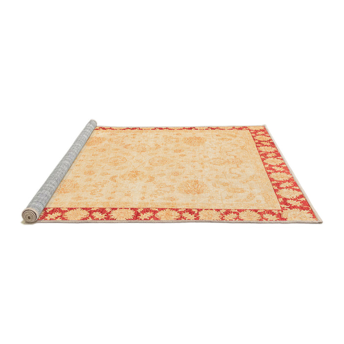 Sideview of Machine Washable Abstract Orange Modern Area Rugs, wshabs3487org