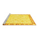 Sideview of Machine Washable Abstract Yellow Modern Rug, wshabs3487yw